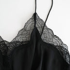 Satin Lace Dress #BLK [12610317]
