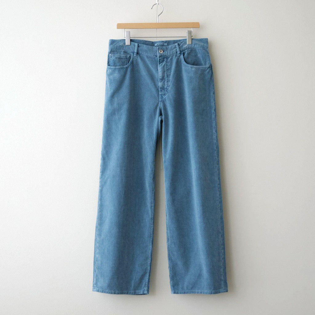 GARMENT-DYED FINX CORDUROY 5P WIDE PANTS #DUSTY BLUE [A26AP01FX]