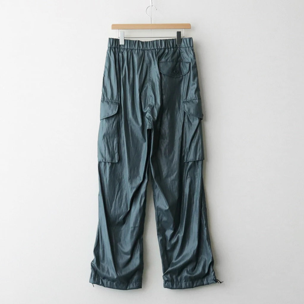 LEATHER LIKE POLYESTER CARGO PANTS #DUSTY GREEN [YK24SS0638P]