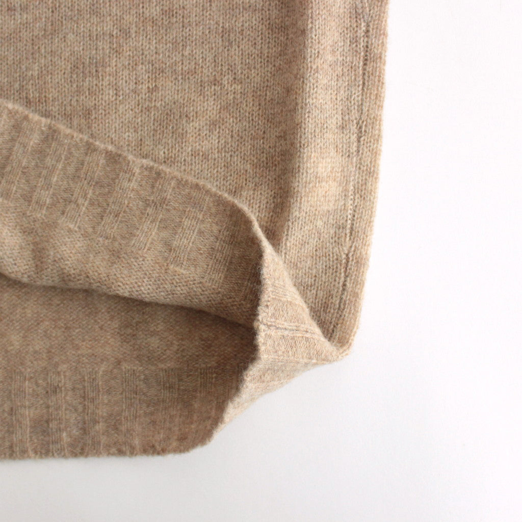 SHETLAND WOOL CASHMERE KNIT CARDIGAN #TOP BEIGE [A24AS01SC]