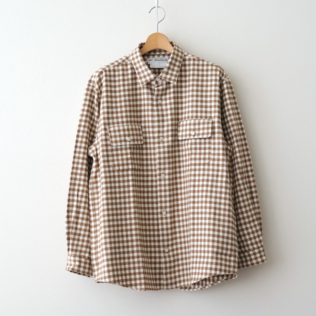 Button Shirt Flap Pocket #BROWN-CH [13052108]