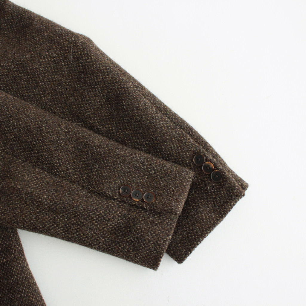 LAMA SHETLAND WOOL TWEED OVER JACKET #BROWN TWEED [A24AJ02LS]