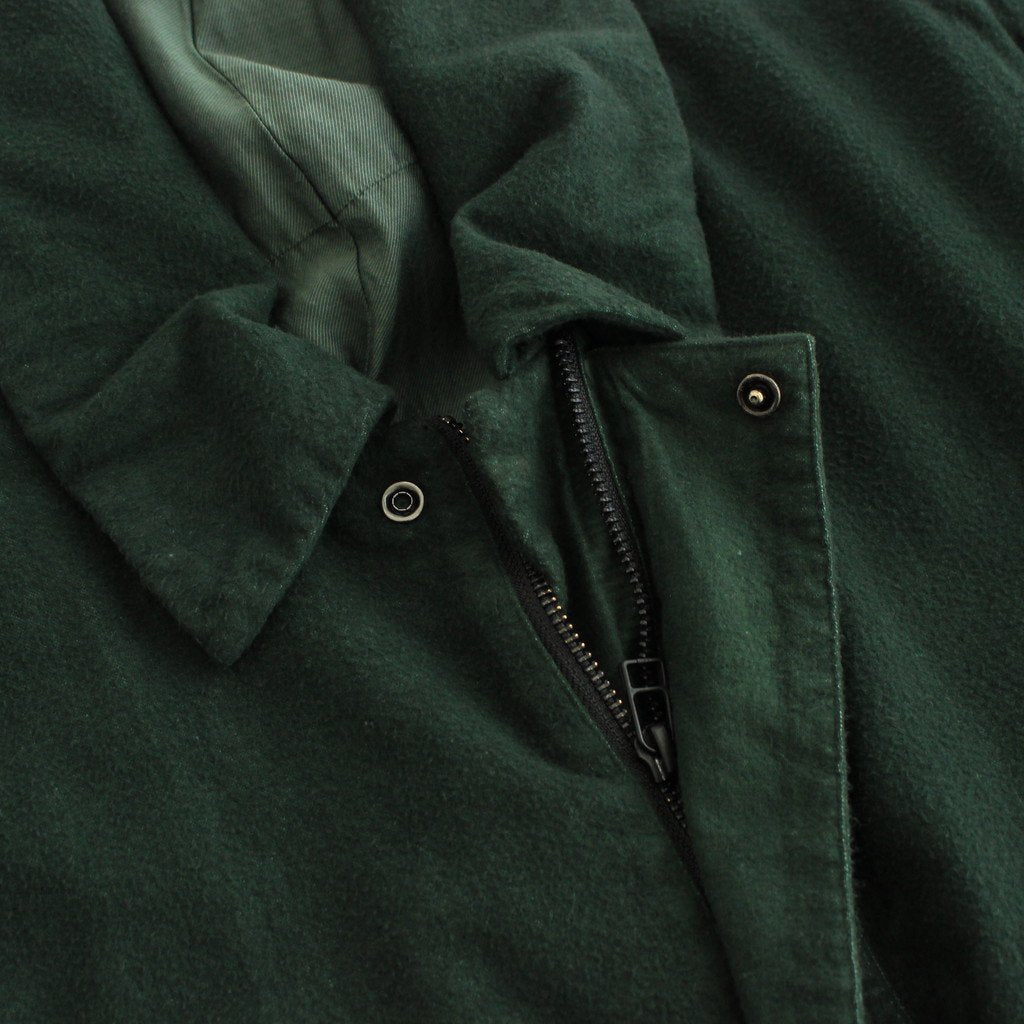 FBBBL | フランネル レーヨン・ガーメントダイ ロングブルゾン #DEEP GREEN [CW_FR026JK]