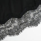 Satin Lace Dress #BLK [12610317]