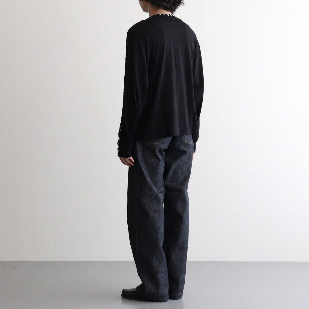 PEARL BUTTON TEE #BLACK [26330906]