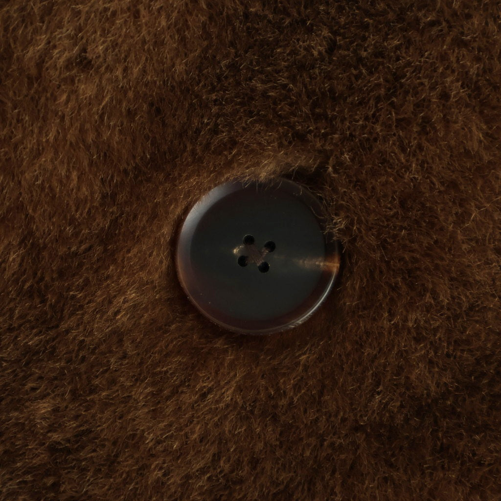 STRAIGHT MERINO MOUTON FUR P-COAT #BROWN [A25AC03MM]