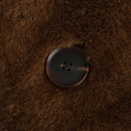 STRAIGHT MERINO MOUTON FUR P-COAT #BROWN [A25AC03MM]