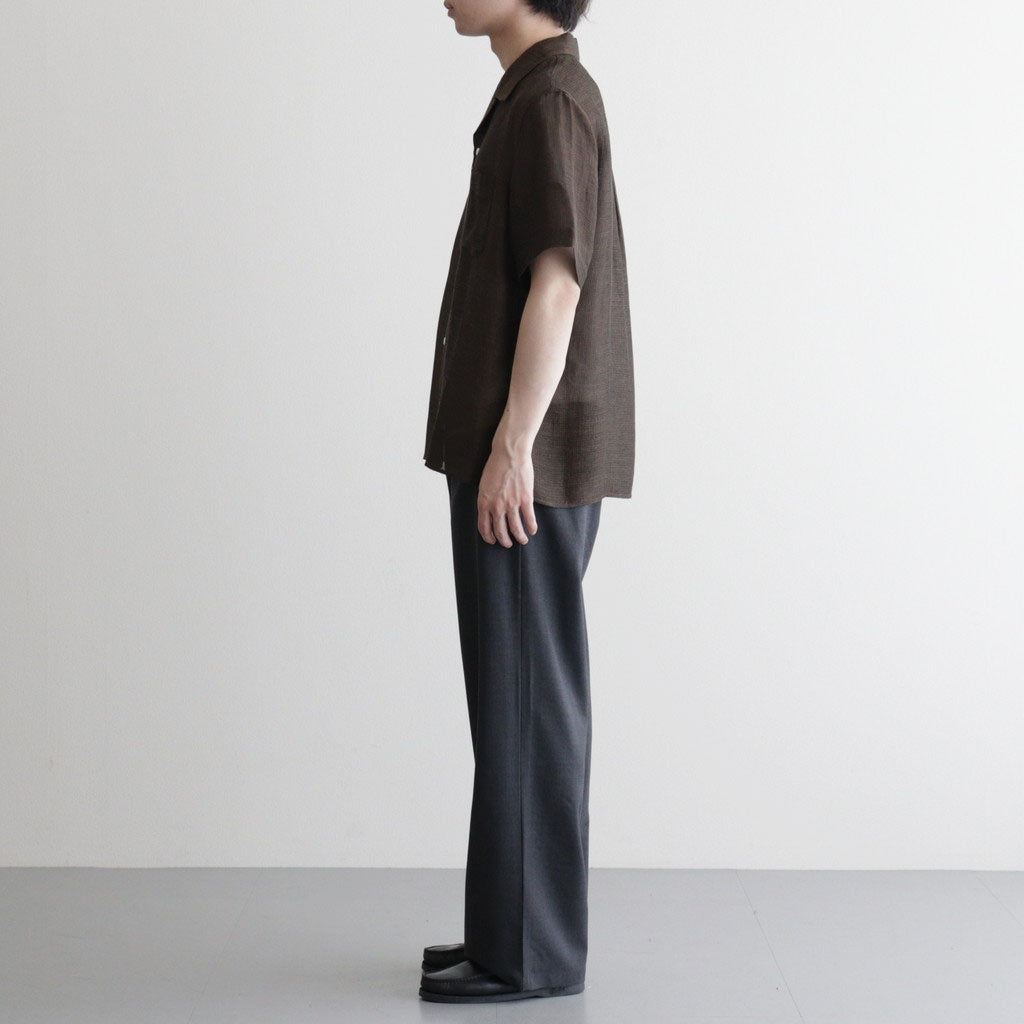 Rayon & Linen Sheer Shirt - Vintage Fabric #Dark Brown [OFH010SH32]