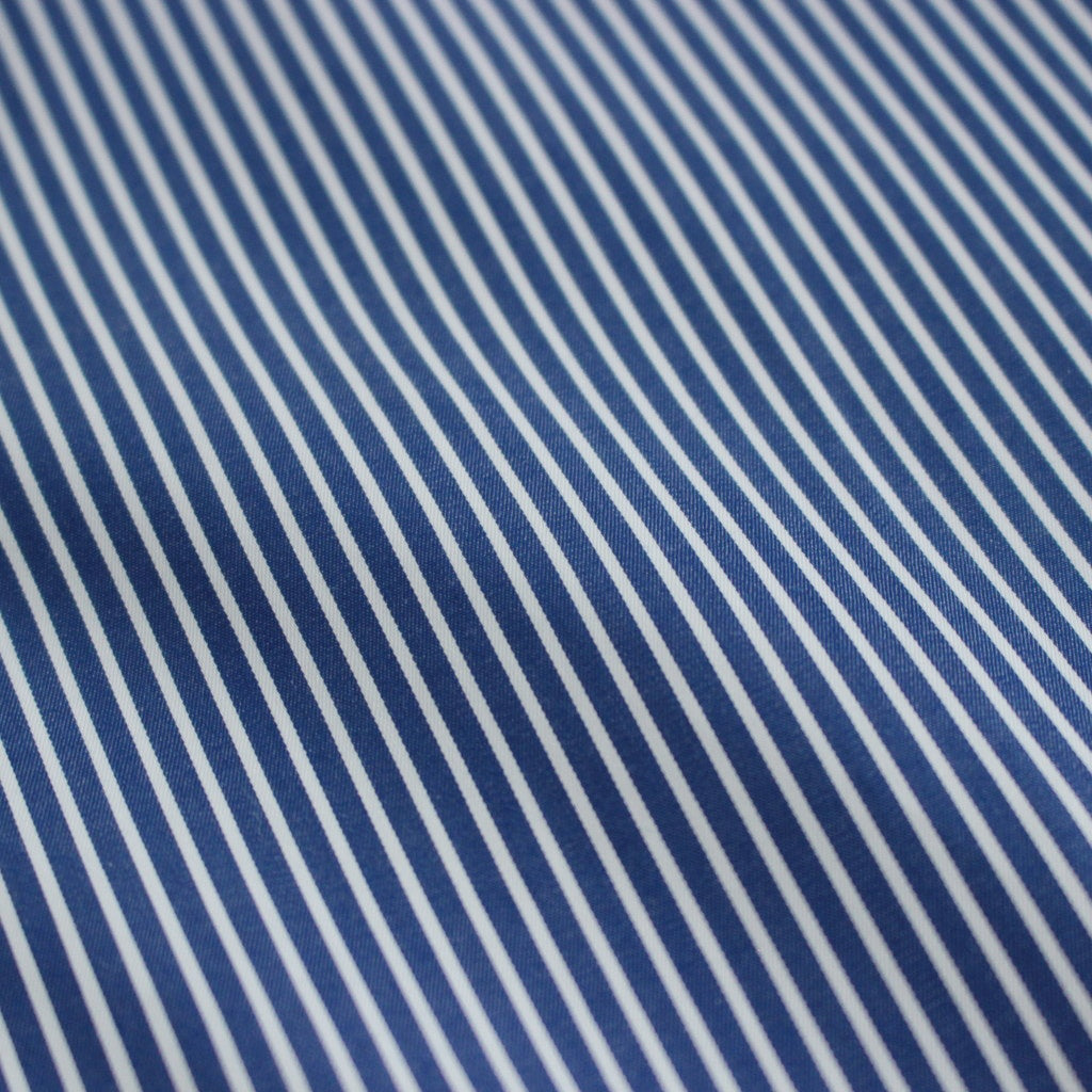 綿ストライプ ギャザーシャツ #NAVY×WHITE [HO-B006-051]