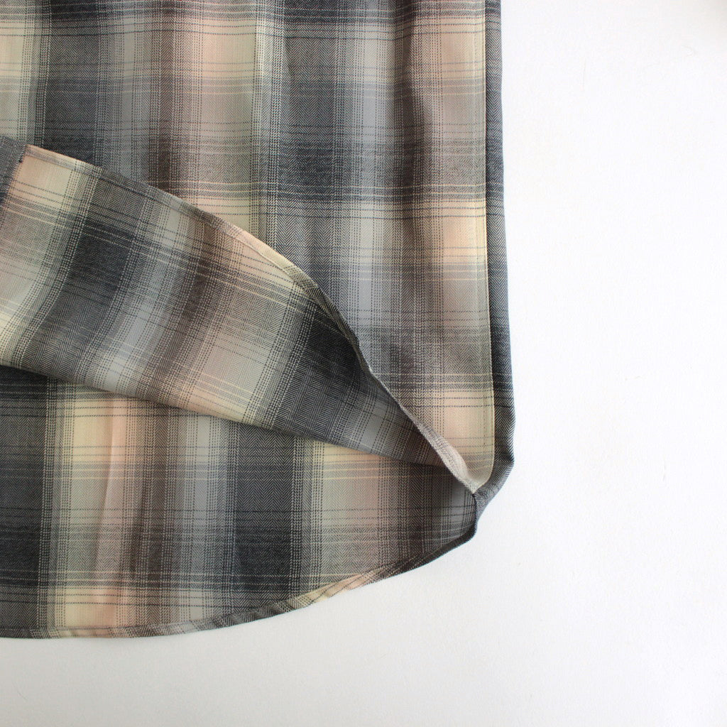 SUPER LIGHT WOOL CHECK SHIRT #BEIGE BLUE CHECK [A24AS01LC]