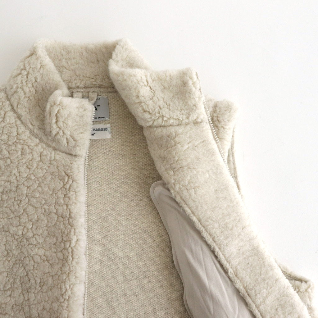 WOOL FLEECE VEST #natural l.beige [14452]