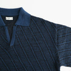 Diagonal Knit Skipper Shirt #NAVY [YK26SS01251S]