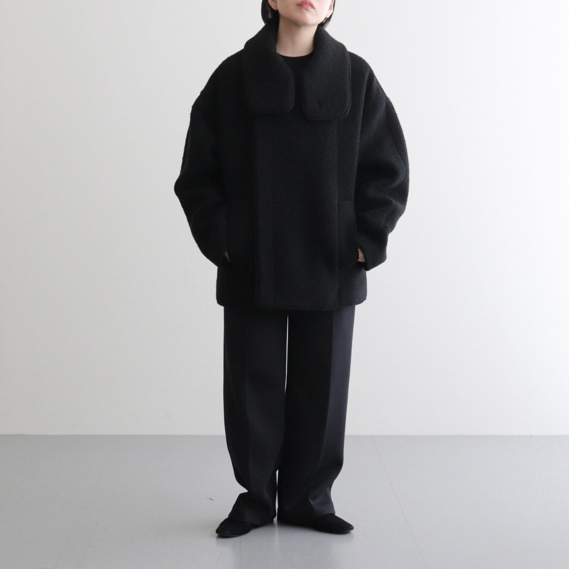 Standcollar Boucle Jacket #BLK [12520002]