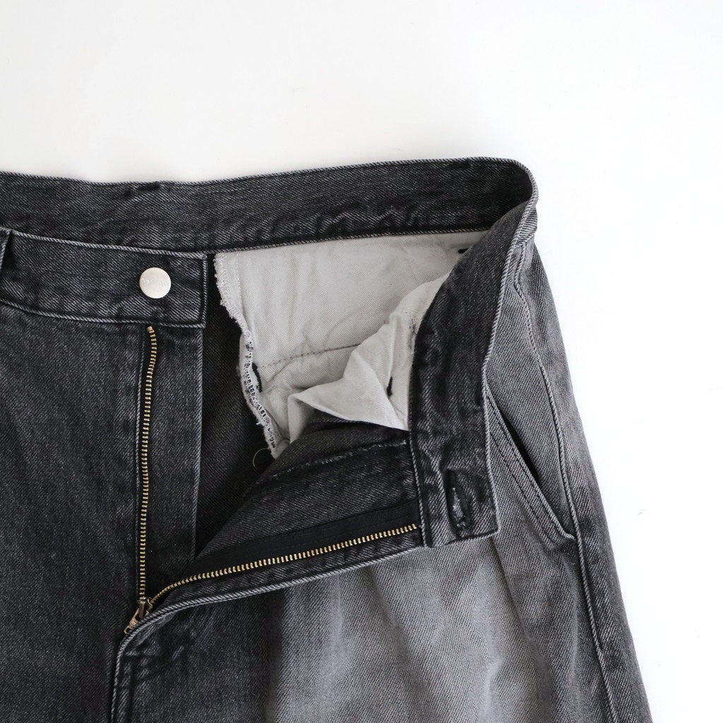 Selvage Denim Two Tuck Pants #BLACK_LIGHT FADE [GU261-40061LB]