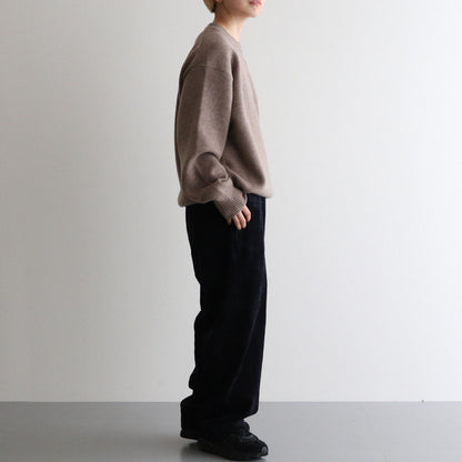 EXTRA FINE WOOL WARM KNIT CREW NECK LS #TOP BEIGE [ST.988]