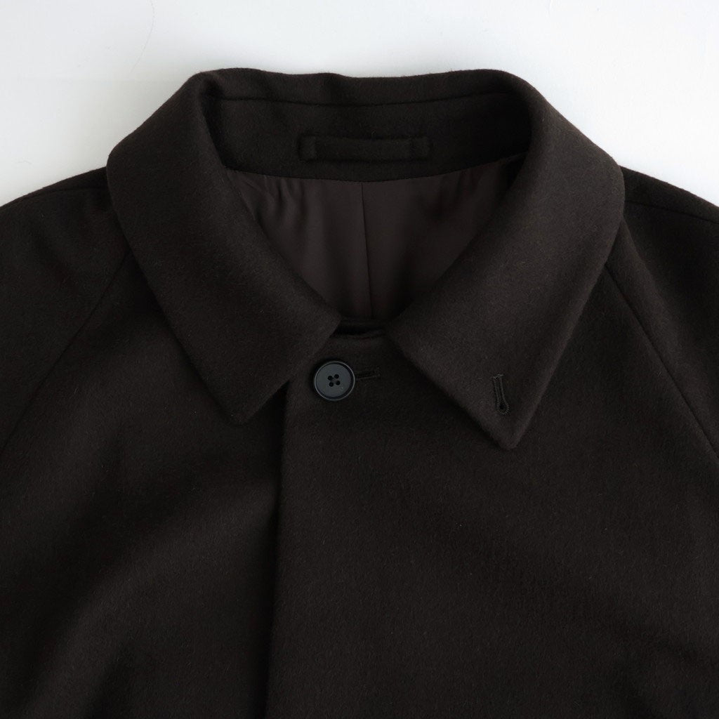 WOOL CASHMERE RAGLAN SLEEVE BALMACAAN COAT #DARK BROWN [ST.1535]