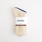 MERINO LAMBS WOOL STRIPE SOCKS #OFF WHITE/MAROON [R1489-AW25]