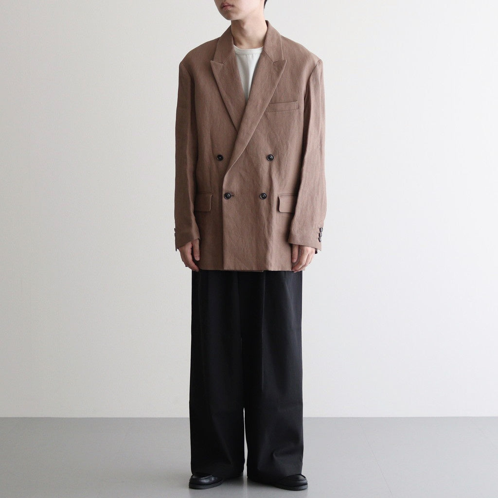 PAPER KERSEY SIDE OPEN DOUBLE-BREASTED JACKET #TAUPE [YK21SS0186J]