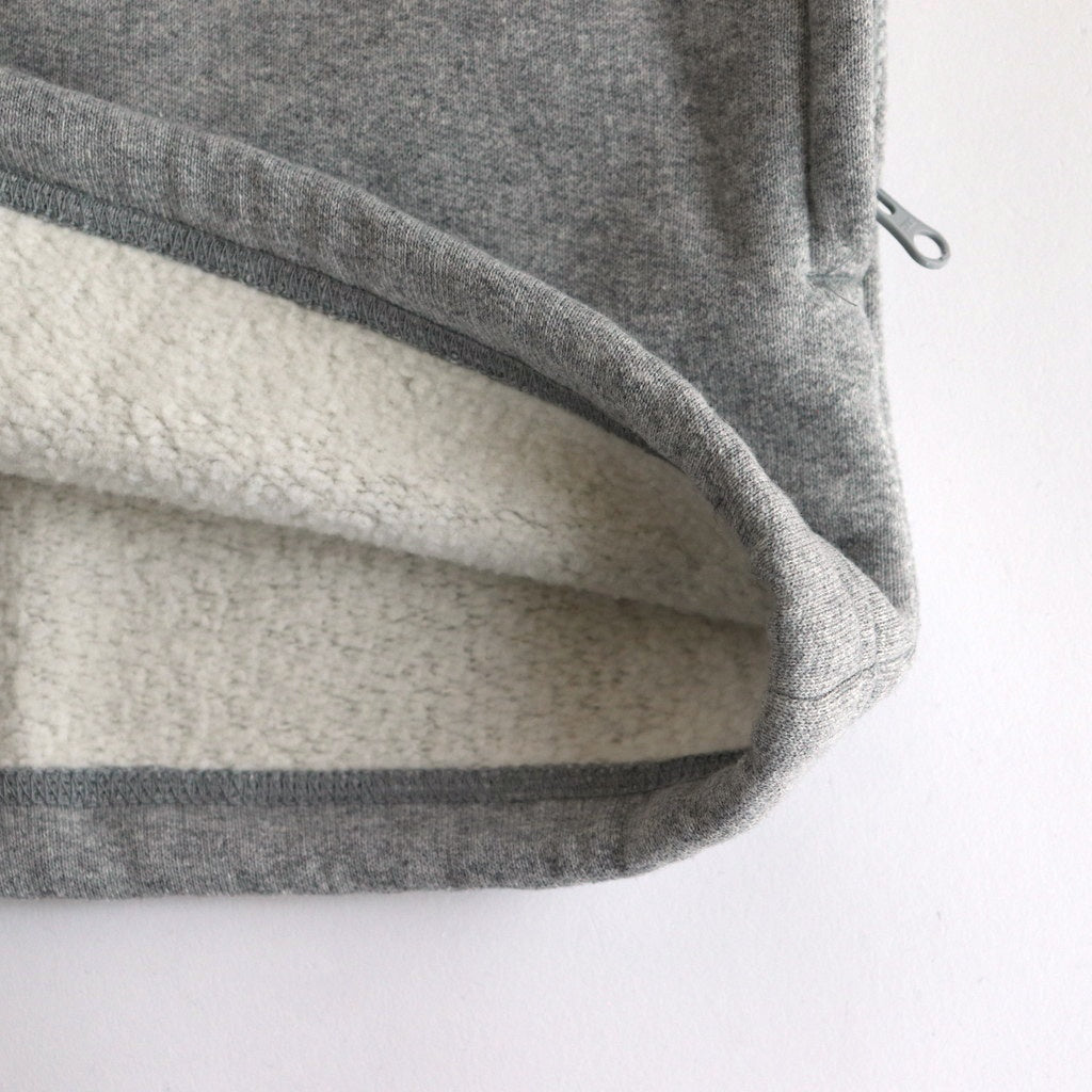 Brushed cotton fleece half zip hoodie #GRAY [HN-T024-051]