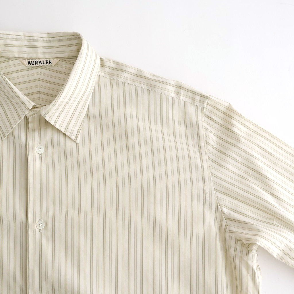 COTTON SILK STRIPE SHIRT #IVORY STRIPE [A26SS01CS]