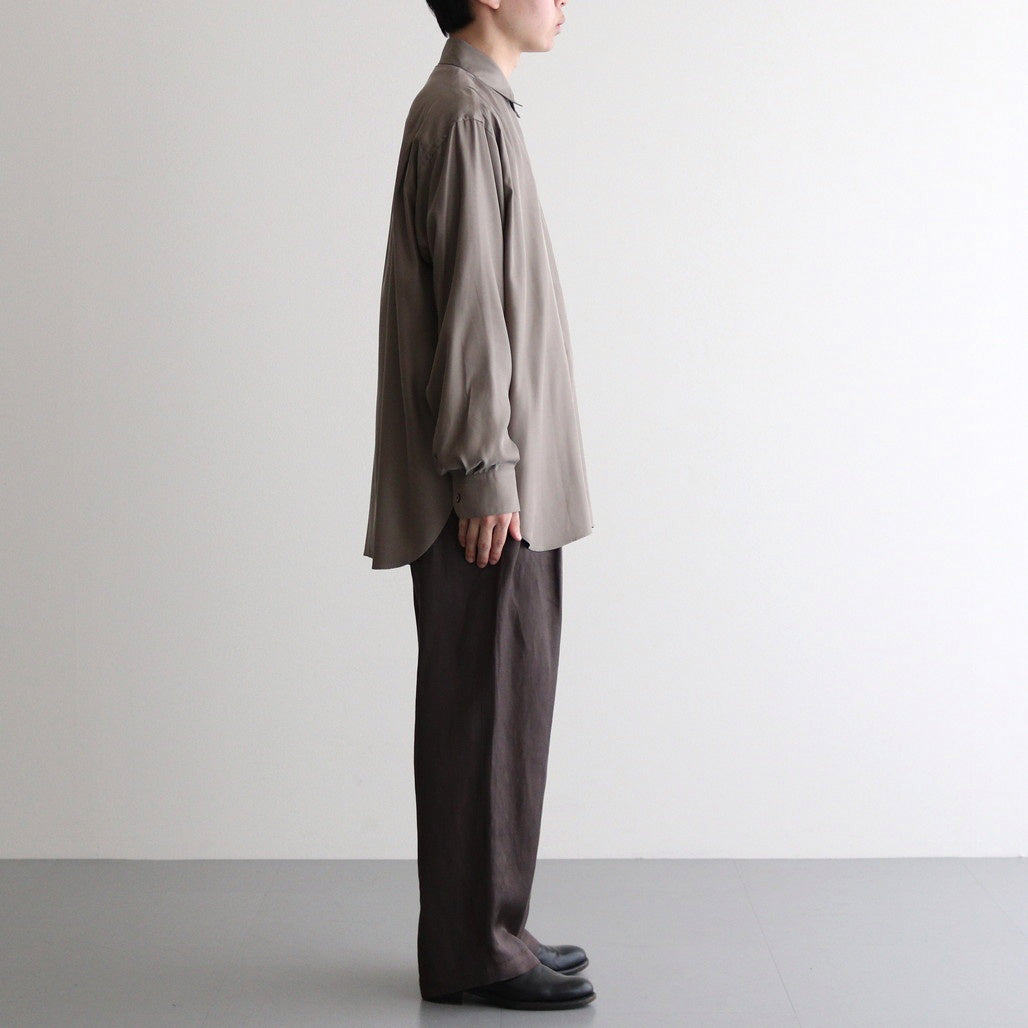 CUPRO TWILL OVERSIZED LS SHIRT #TAUPE [ST.1151]
