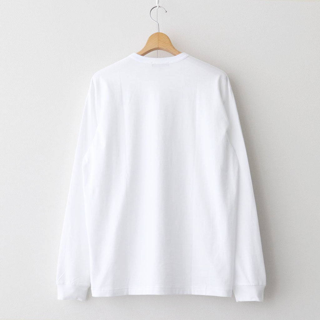 綿天竺 製品プリント長袖Tシャツ #WHITE [HP-T102-051]