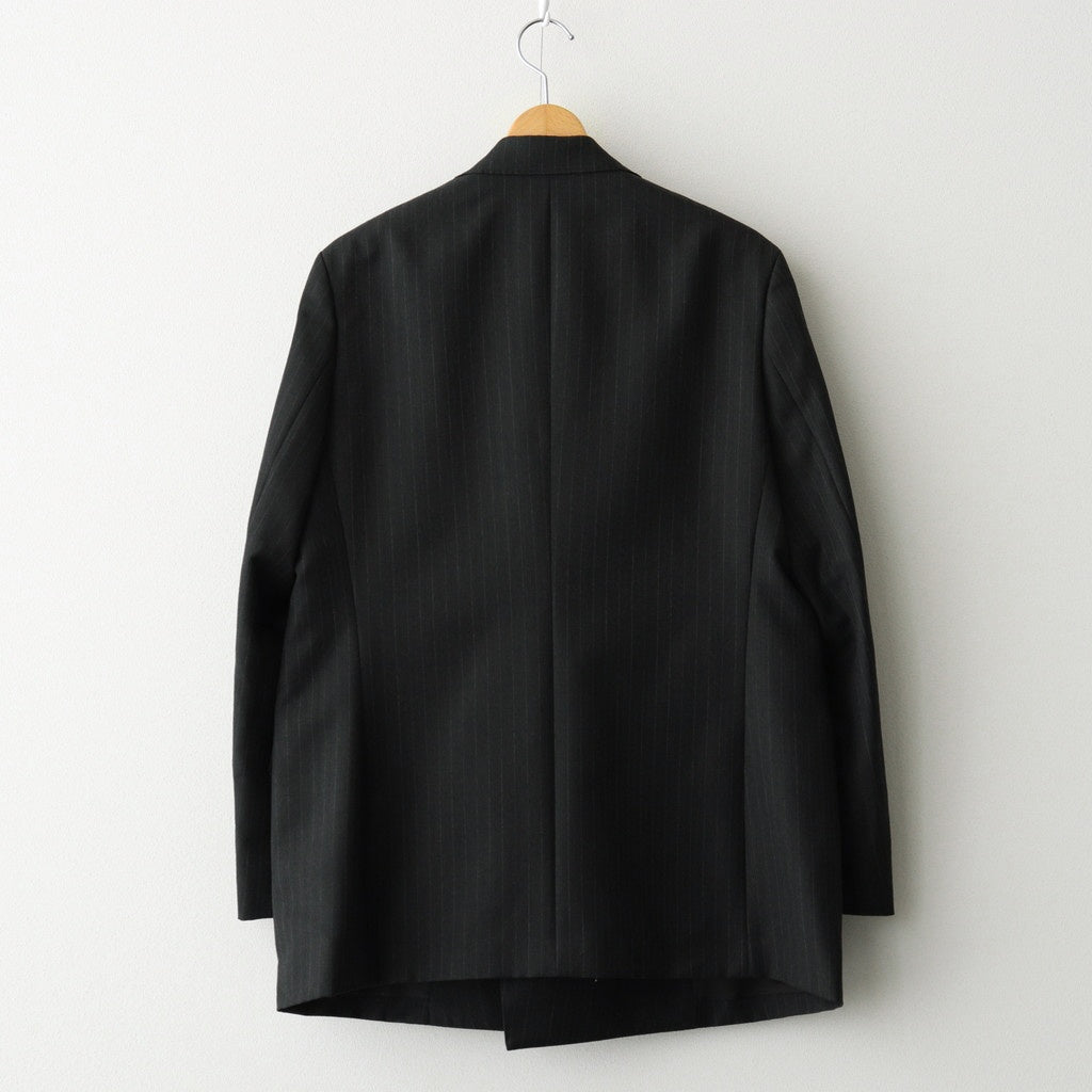 BLUEFACED WOOL DOUBLE-BREASTED JACKET #CHARCOAL NAVY STRIPE [A25AJ04BS]