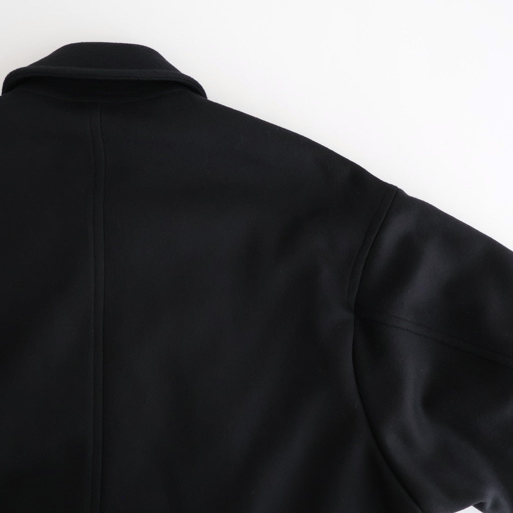 Light Melton Oversized Coat #BLACK [GU253-10270B]