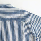 綿ツイルストライプ×綿タイプライター S/Sシャツ #BLUE [HO-B019-051]