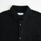 Wool Smooth Flannel Oversized Regular Collar Shirt #BLACK [GU263-50521B]