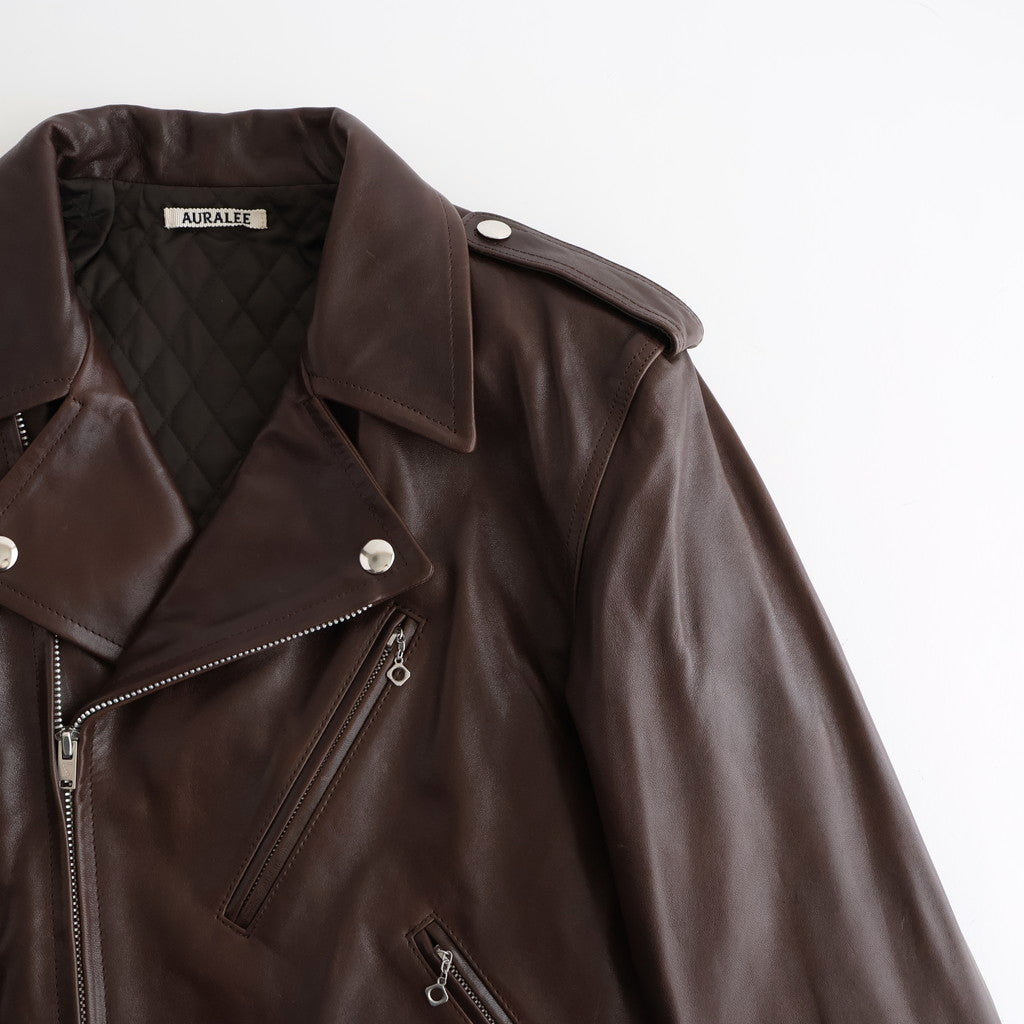 HEAVY LAMB LEATHER RIDERS JACKET #DARK BROWN [A25AB01LA] – ciacura