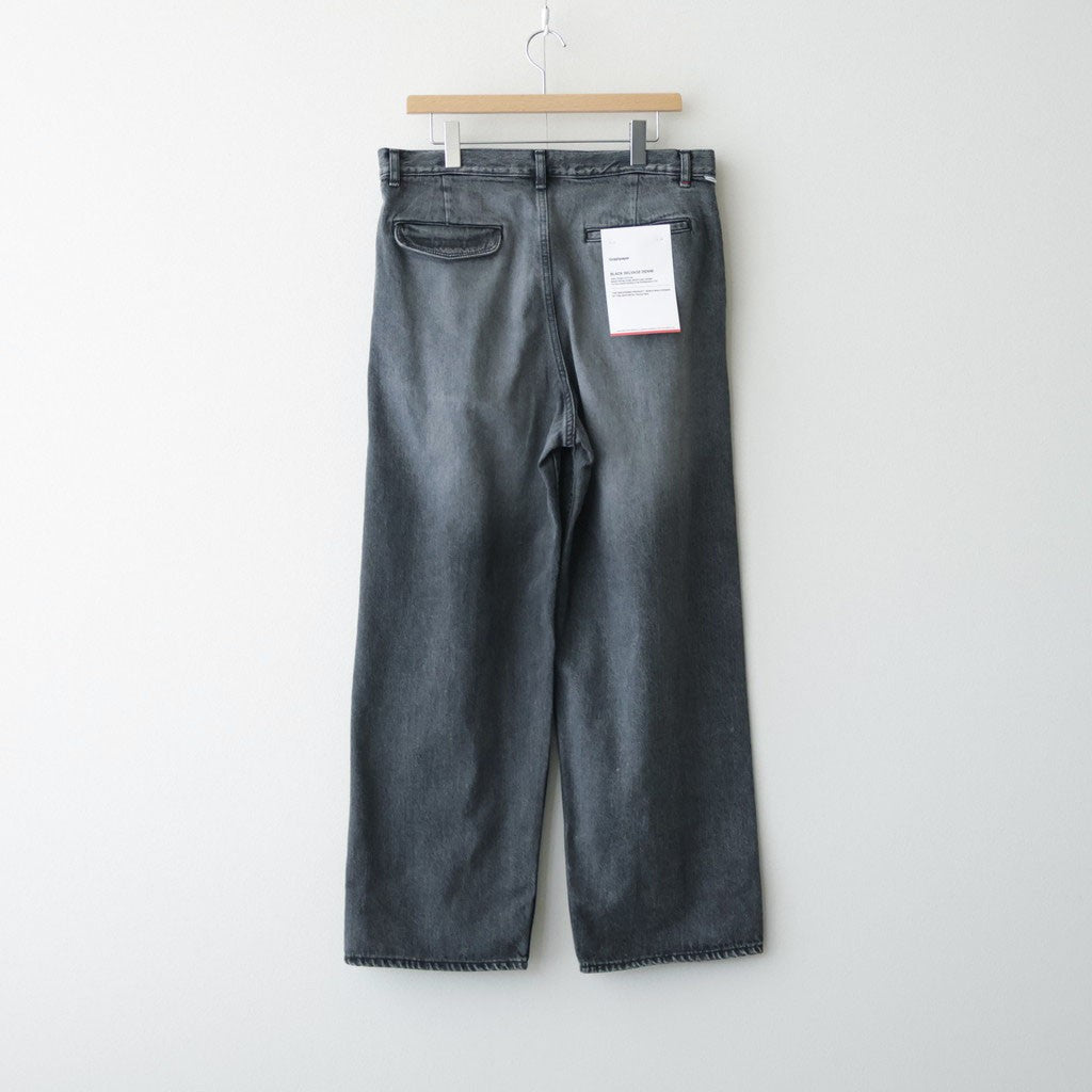 Selvage Denim Two Tuck Pants #BLACK LIGHT FADE [GU263-40061LB]