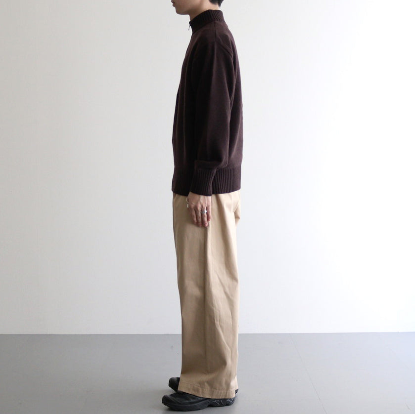 HALF ZIP PULLOVER SWEATER #BROWN [YK24FW0833S]