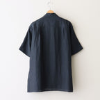 EMBROIDERY OPEN COLLAR SHIRT #NAVY [YK25SS001004SH]