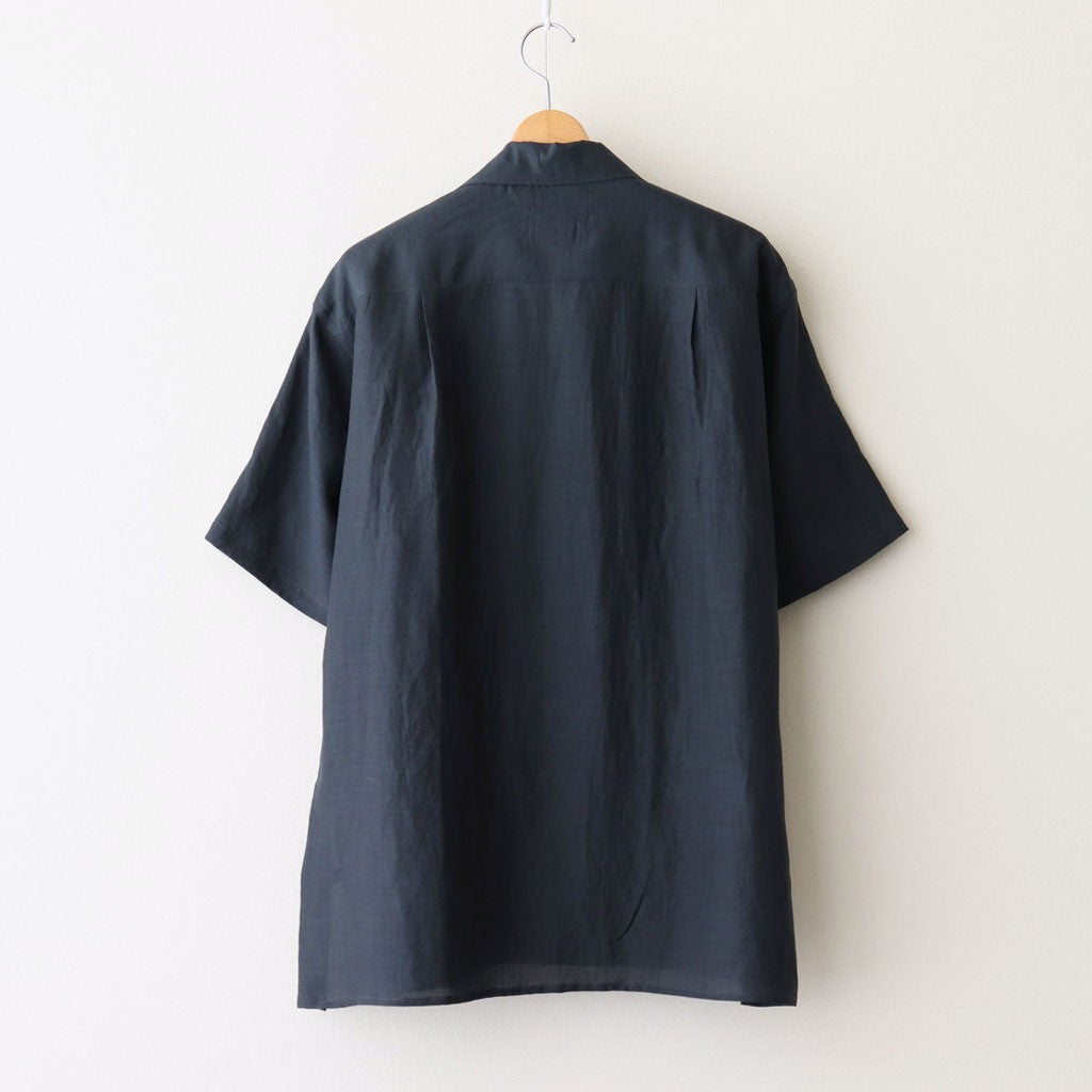 EMBROIDERY OPEN COLLAR SHIRT #NAVY [YK25SS001004SH]