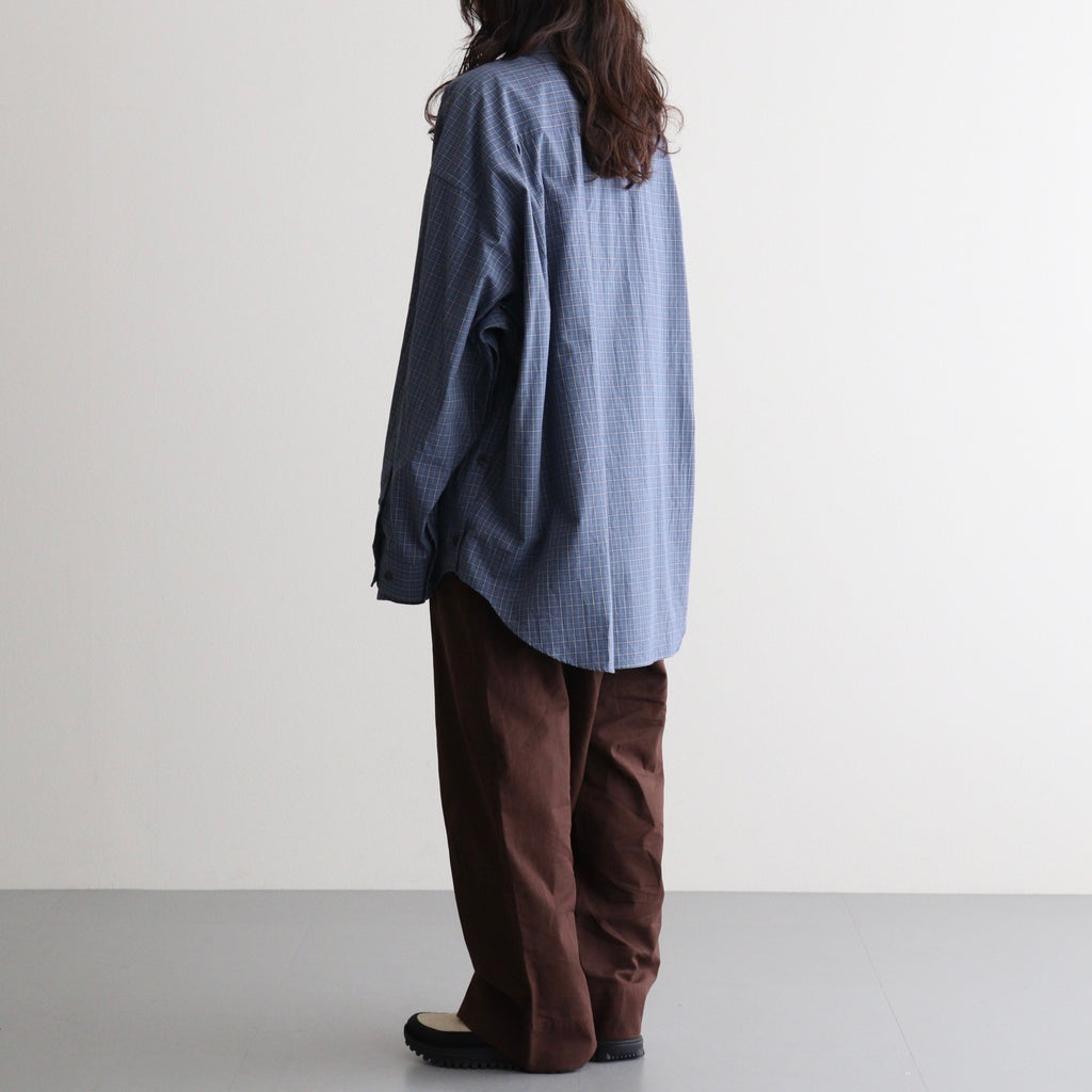 Cotton Check Cape Shirt #BLUE [I26SS-SH101A]
