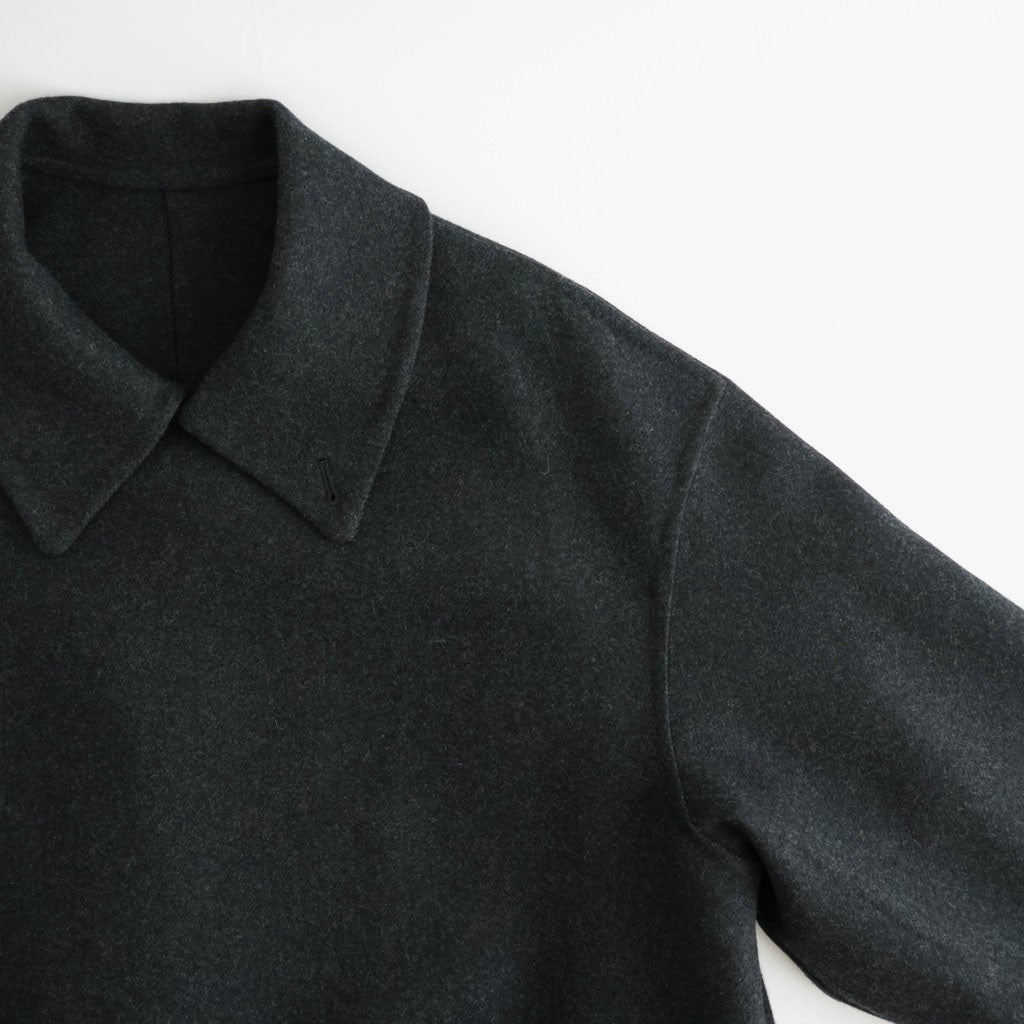 Wool Cashmere Double Breasted Rever Coat #Charcoal [YK26FW01317C]