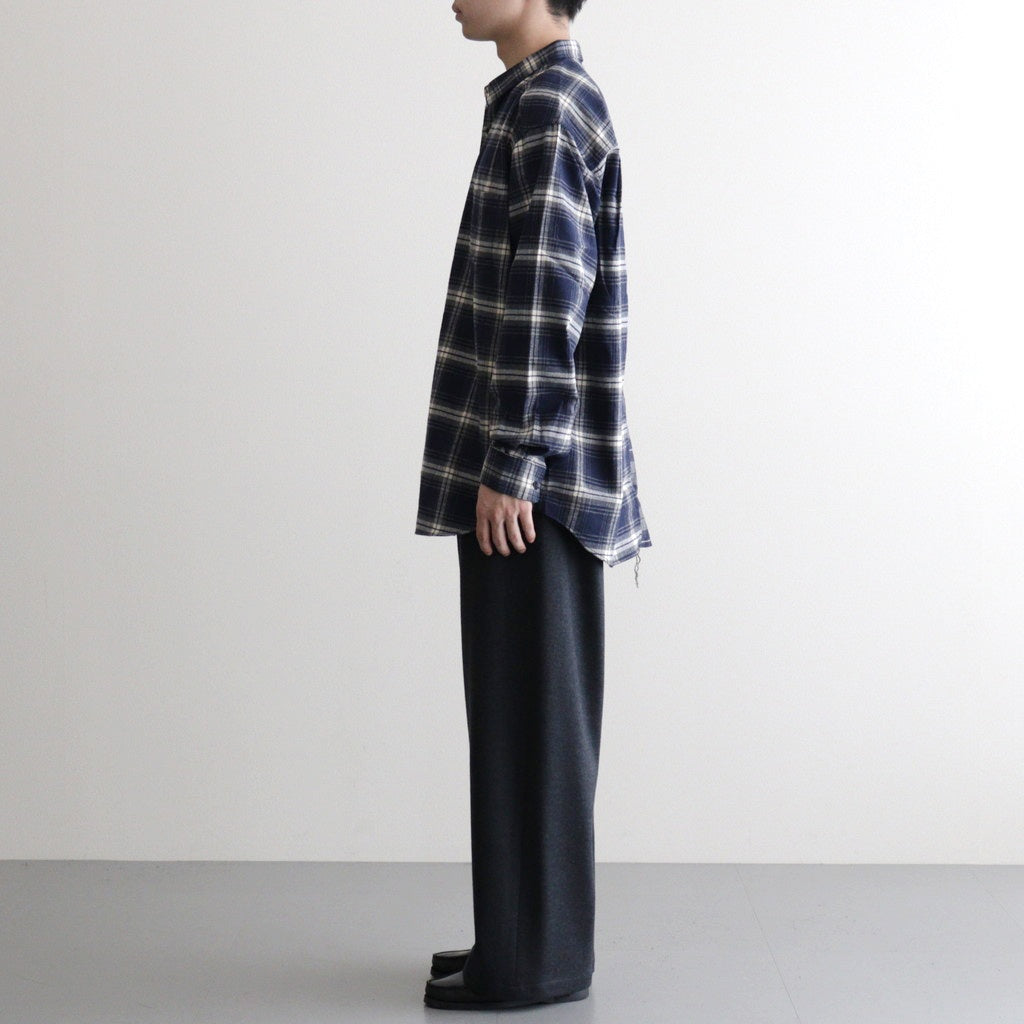 綿フランネルチェックシャツ #NAVY [HP-B021-051]