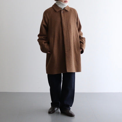 WOOL SOUTIEN COLLAR COAT SHORT #brown tweed [14551]