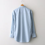 SUPER FINE WOOL STRIPE SHIRT #SAX BLUE LIME STRIPE [A26SS02WW]