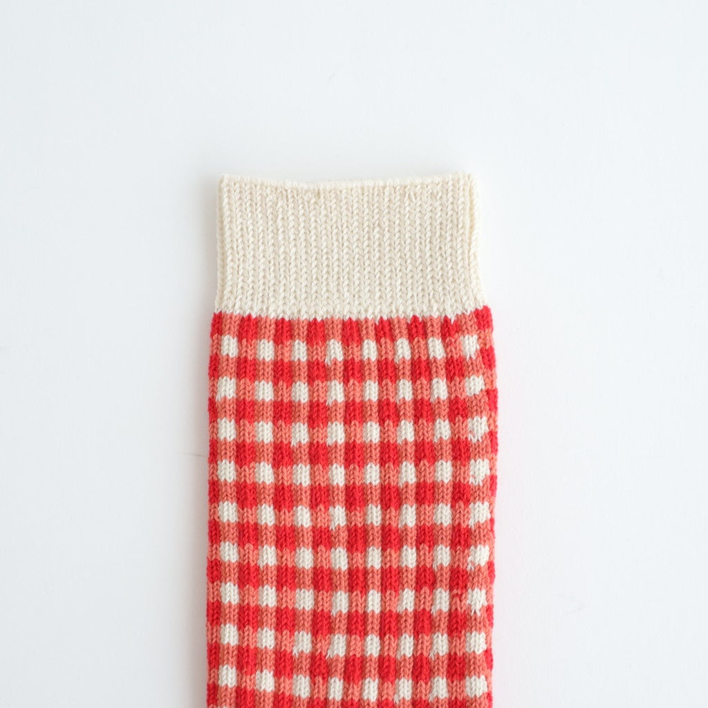 GINGHAM CHECK SOCKS #RED [R1506-SS26]