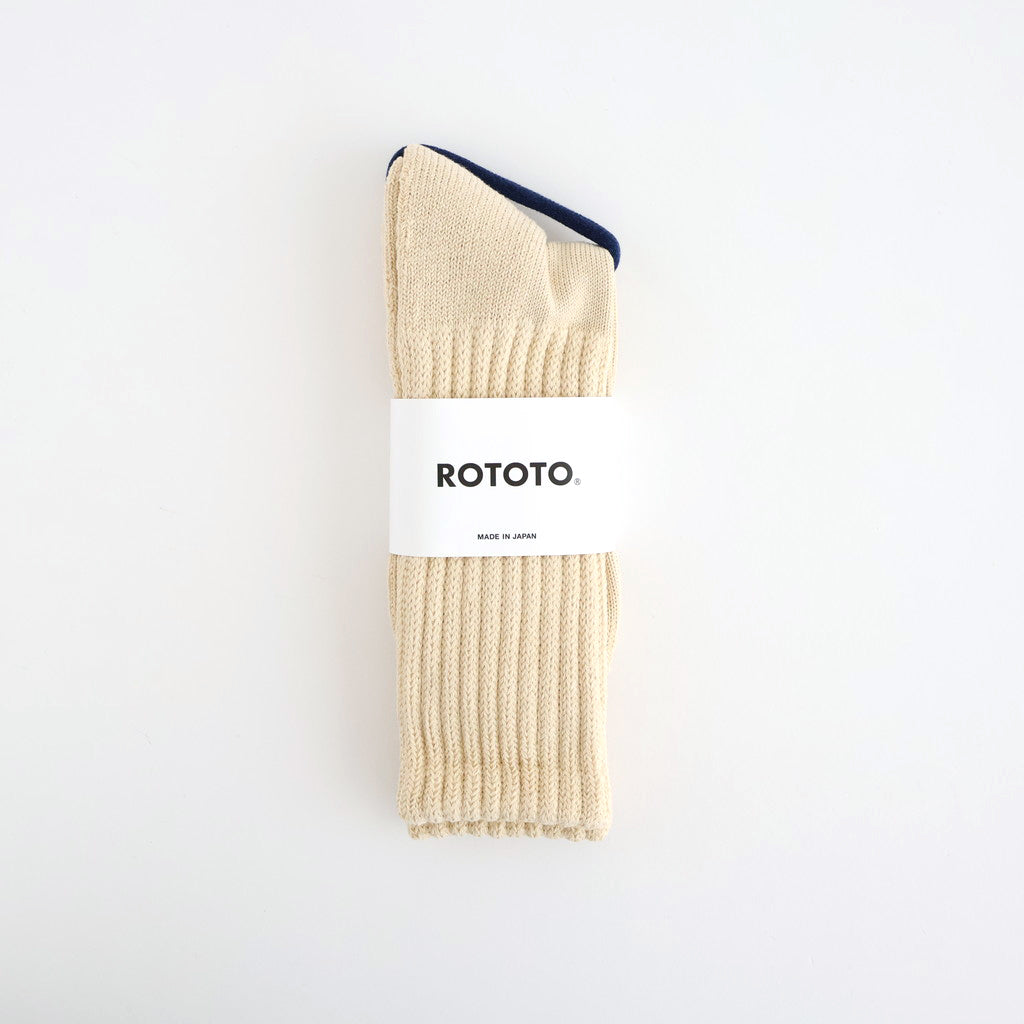 LOOSE PILE CREW SOCKS #RAW BEIGE [R1334-AW25]