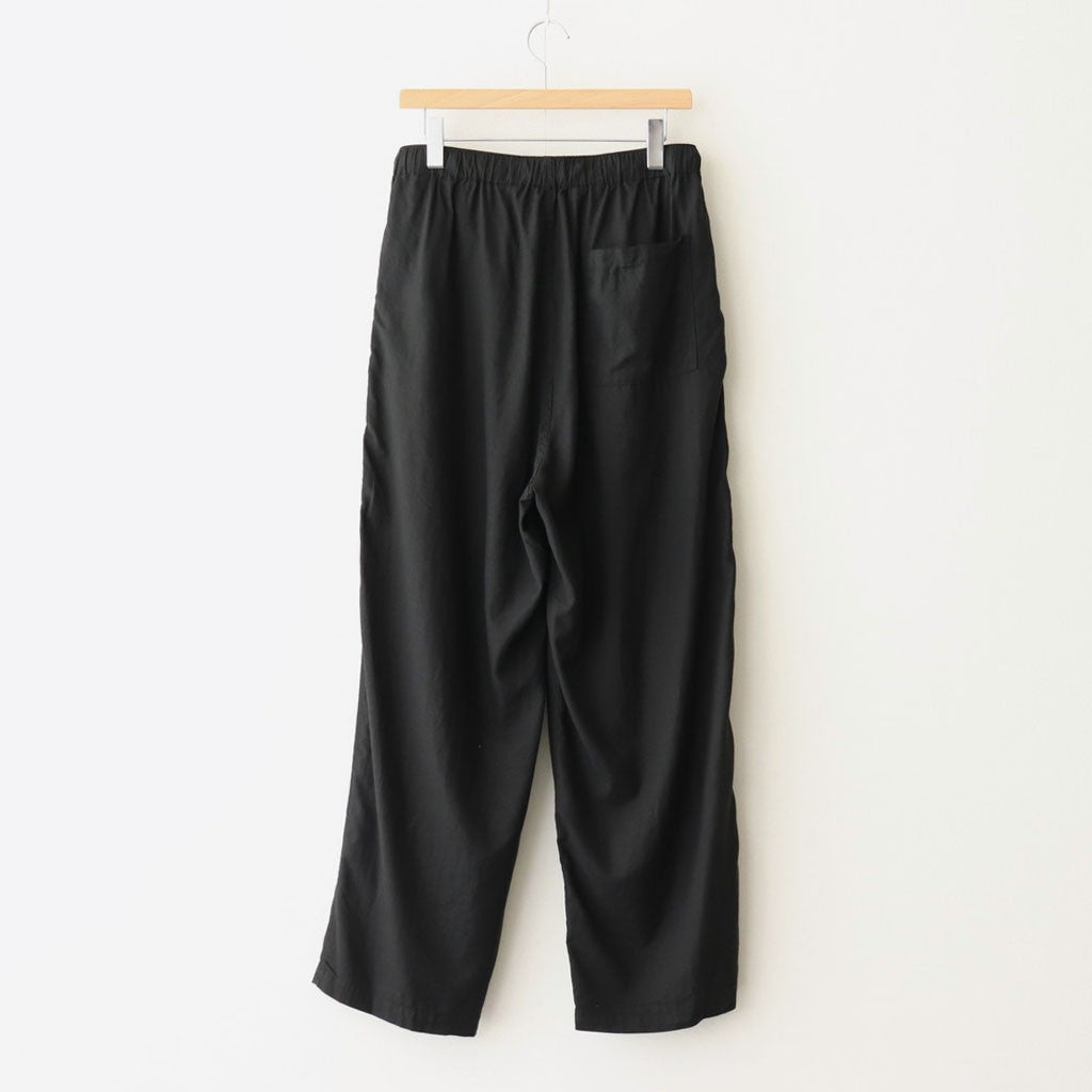 GARMENTDYED COTTON SILK TWILL EASY PANTS #BLACK [YK25SS001007P]