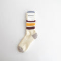 COARSE RIBBED OLDSCHOOL CREW SOCKS #BORDEAUX/YELLOW [R1255-AW25]