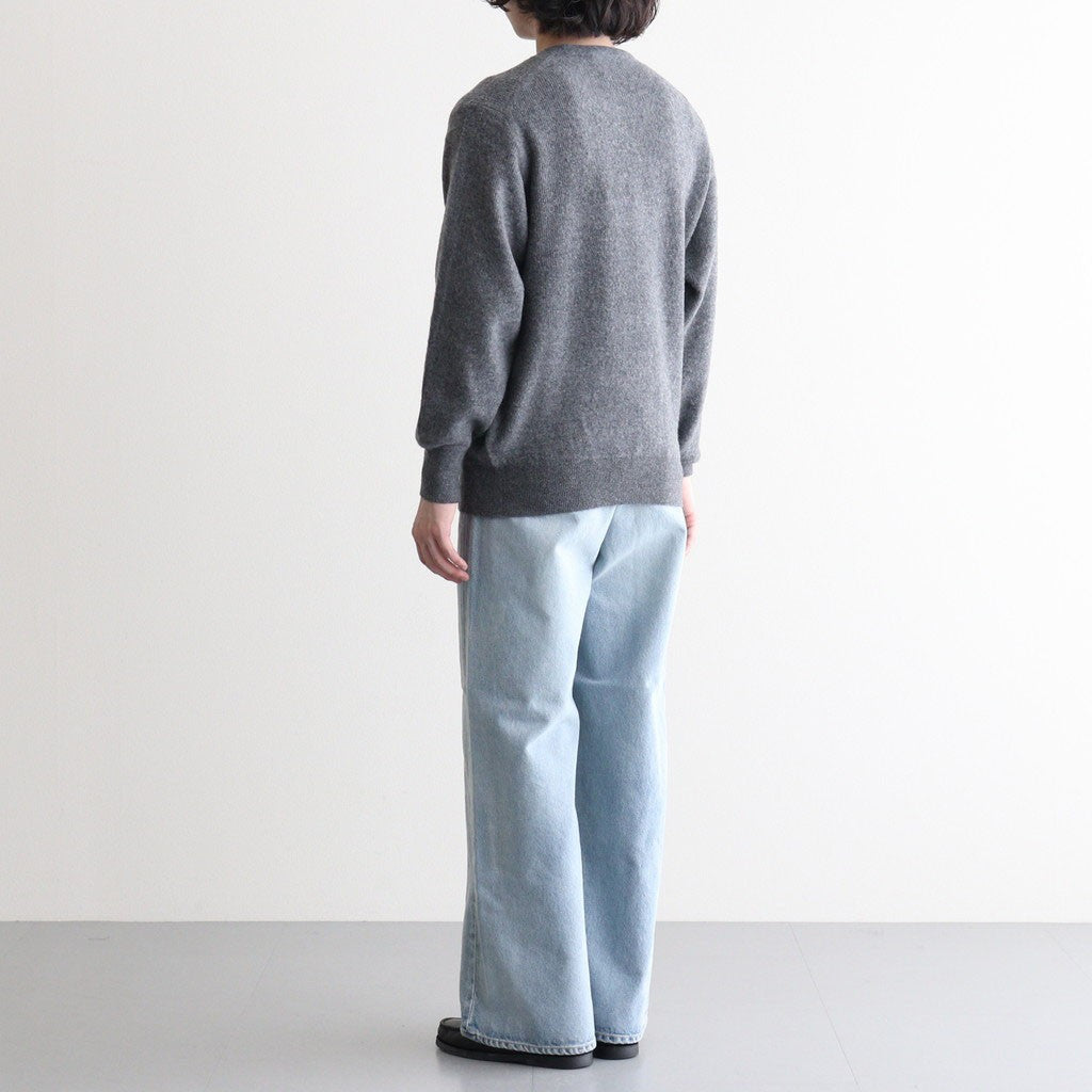 SUPER FINE WOOL MILLED KNIT CREW NECK LS #GREY [ST.1639]