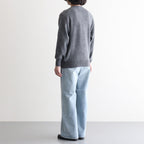 SUPER FINE WOOL MILLED KNIT CREW NECK LS #GREY [ST.1639]