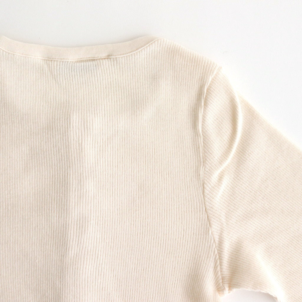 ORGANIC SOFT RIB HENLY NECK P/O #IVORY [A25SP03OT]