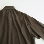 CUPRO TWILL OVERSIZED LS SHIRT #DARK BROWN [ST.1459]