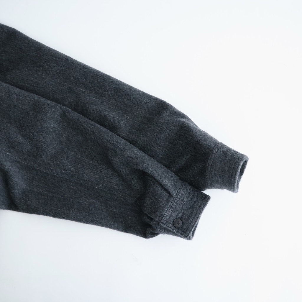 HAIRY WOOL MOHAIR CHAMBRAY BLOUSON #DARK GRAY [A26AB01WB]