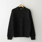 SUPER FINE WOOL RIB KNIT SHIRT CARDIGAN #BLACK [A25AC01RK]